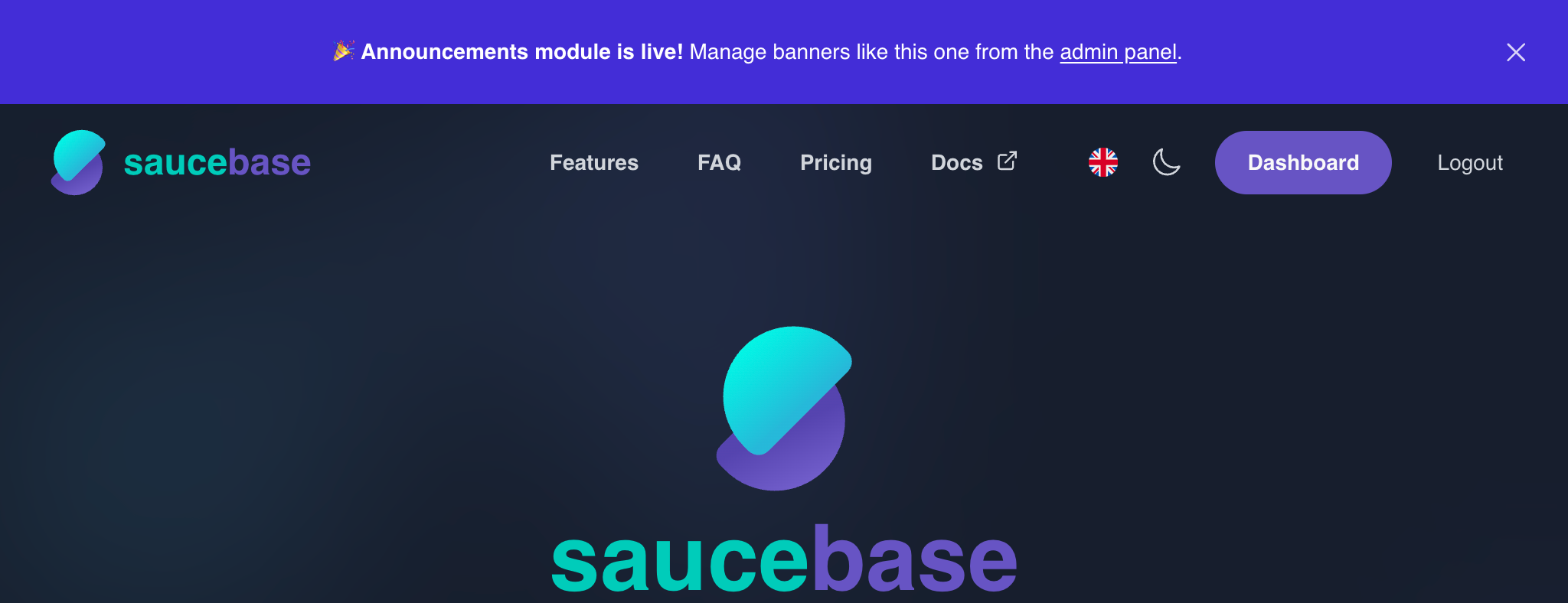 Announcement banner
